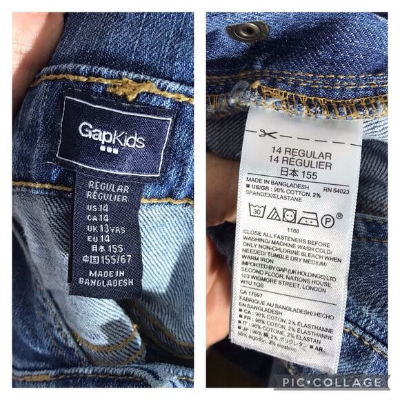 Gap Kids Factory Girls Denim Jeansn Overalls Size  14 - Picture 13 of 16